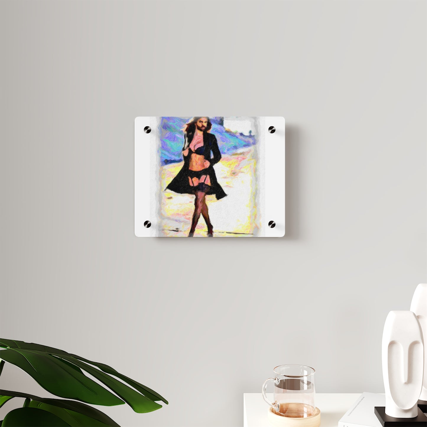 Acrylic Wall Art Panels ... The Low Spark of High_HEELED_Boys ... 'Garterbelt & Bra Inclusive!' ... Original Works ...