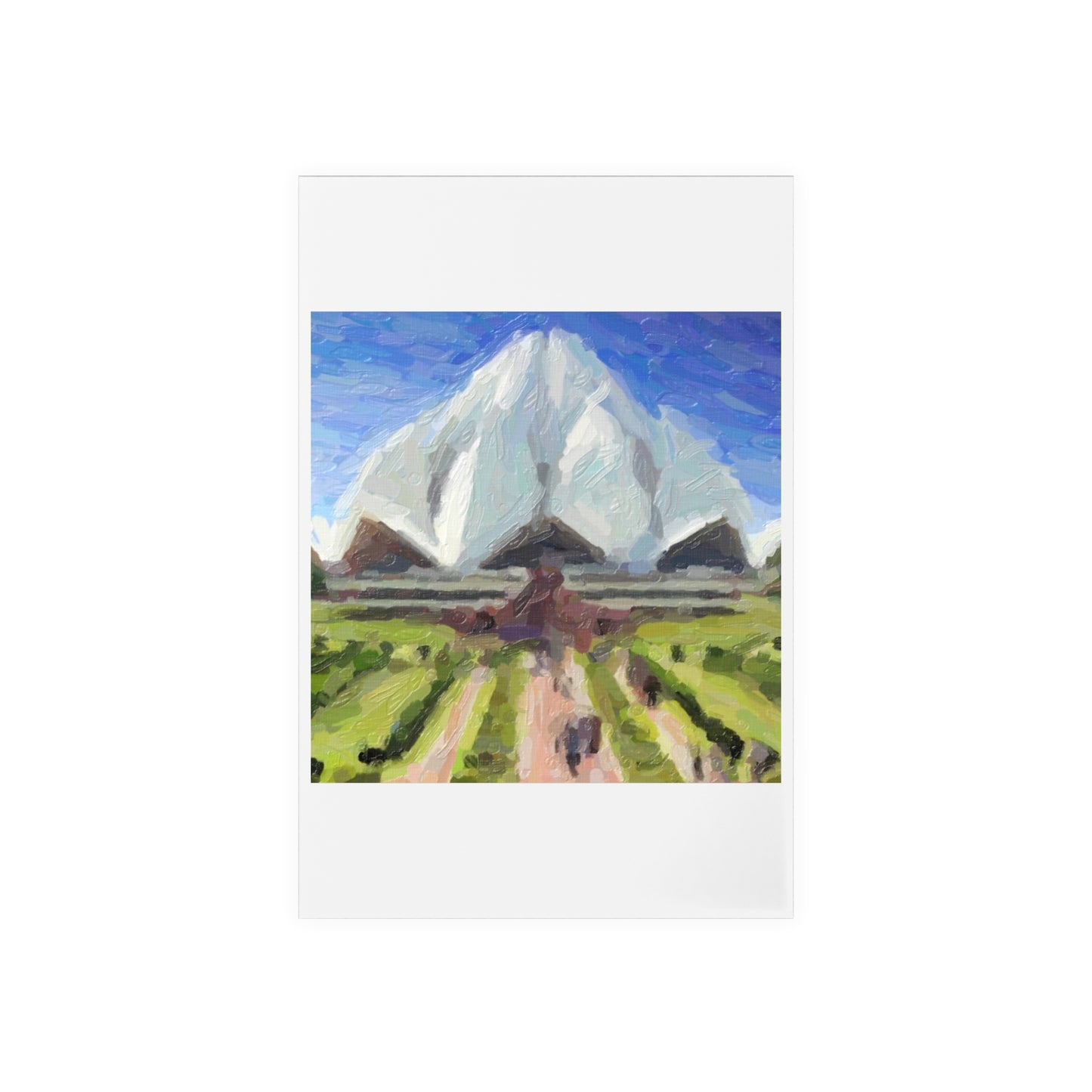Acrylic Sign with Wooden Stand ... Bahai'i-House-Of-Worship ... "New Delhi's World-Famous Lotus Temple" ... Original Works ... Delhi, India: Circa 2003-2007 ...