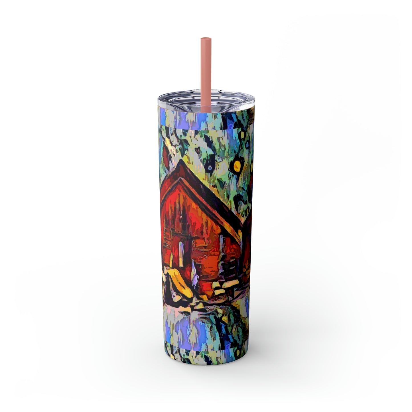 Skinny Tumbler with Straw, 20oz ... A Very Abstract "Mountain Winter Scene" ... Original Works. Copyright Phot's Photo_LODA: Les Objets D'Art. December 2023 ...
