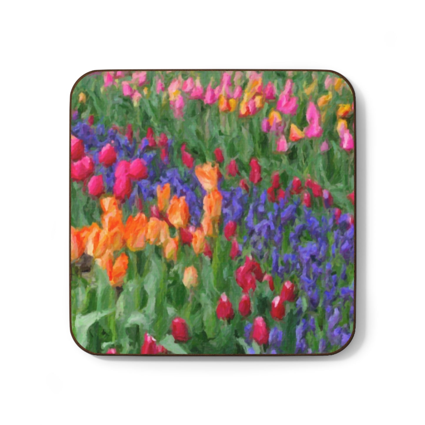 Hardboard Back Coaster ... Skagit Valley Tulips ... Skagit Valley, Washington ... Family Archives ... Original Works ... Circa 1980's ...