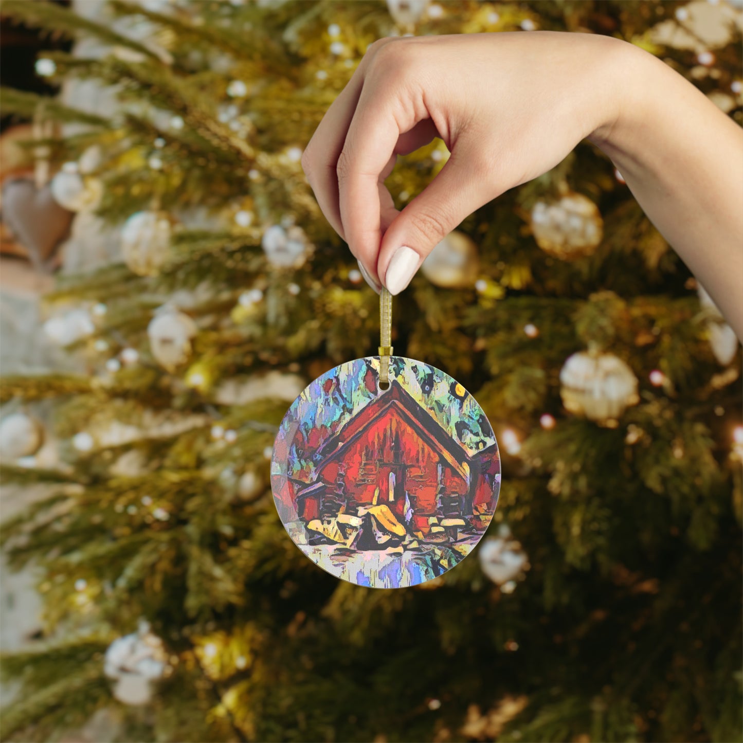 Glass Ornaments ... A Very Abstract "Mountain Winter Scene" ... Original Works. Copyright Phot's Photo_LODA: Les Objets D'Art. December 2023 ...