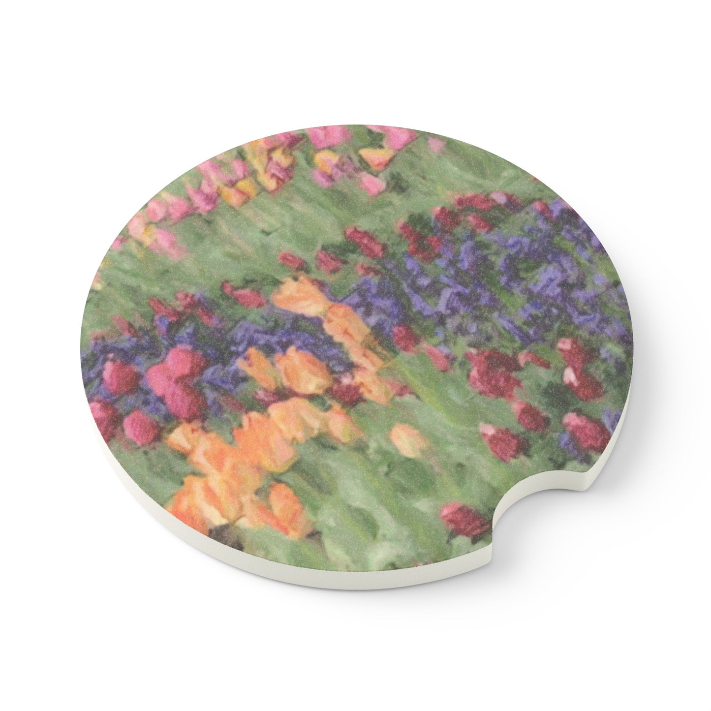 Soapstone Car Coaster ... Skagit Valley Tulips ... Skagit Valley, Washington ... Family Archives ... Original Works ... Circa 1980's ...