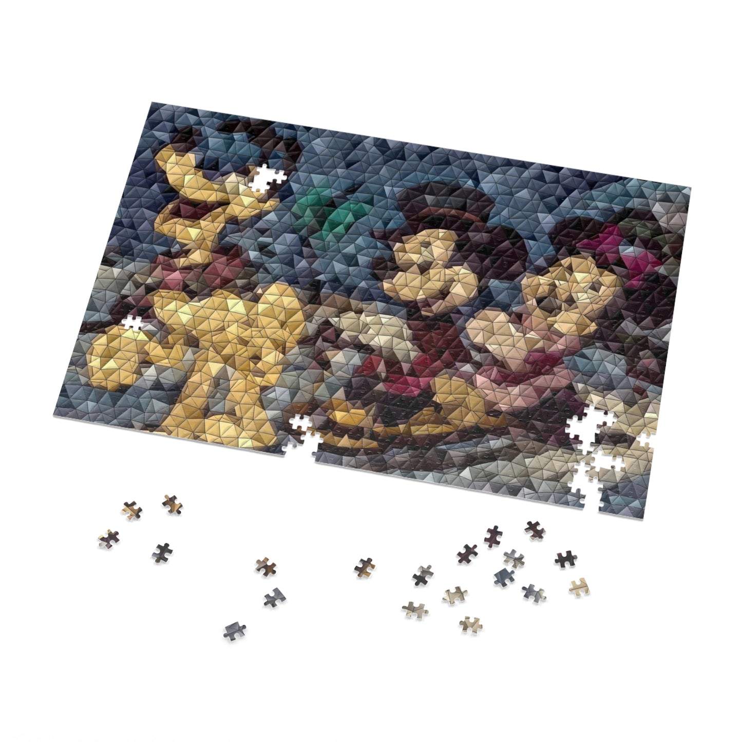 Jigsaw Puzzle (30, 110, 252, 500,1000-Piece) ... Mickey_N_Minnie Mouse & Pluto ... "A Winter Sleigh Ride" ... Original Works. Winter 2023 ...