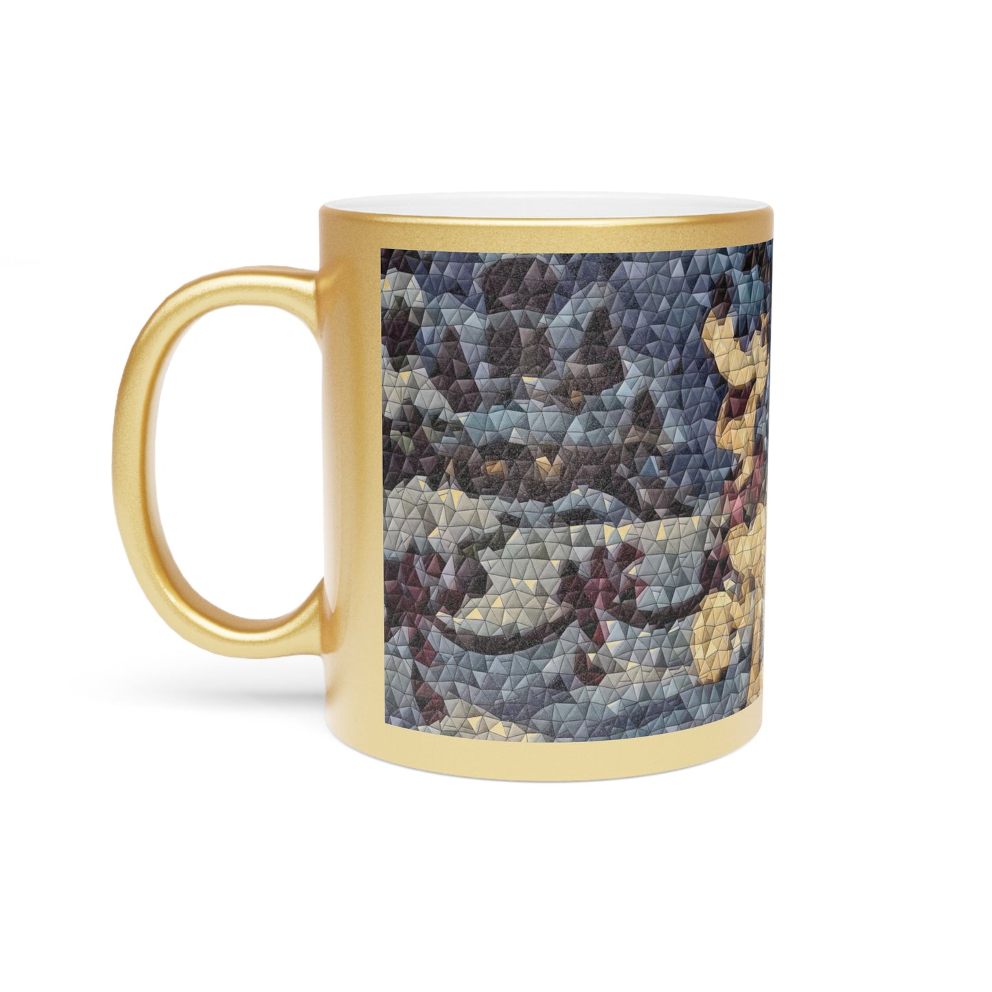 Metallic Mug (Silver\Gold) ... Mickey_N_Minnie Mouse & Pluto ... "A Winter Sleigh Ride" ... Original Works. Winter 2023 ...