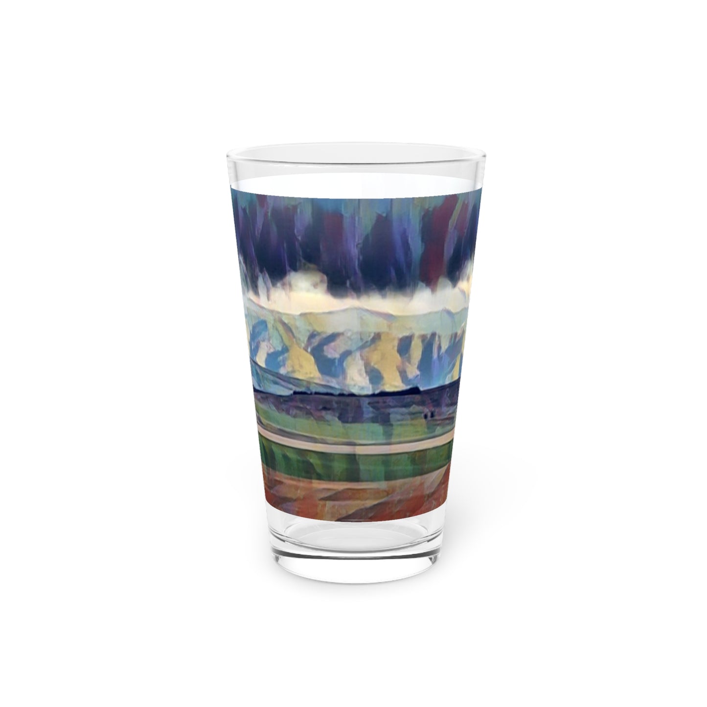 Pint Glass, 16oz ...  On-The-Prairie .. "The Storm Is Brewing" ... Central Idaho: November 2023 ... Original Works ...