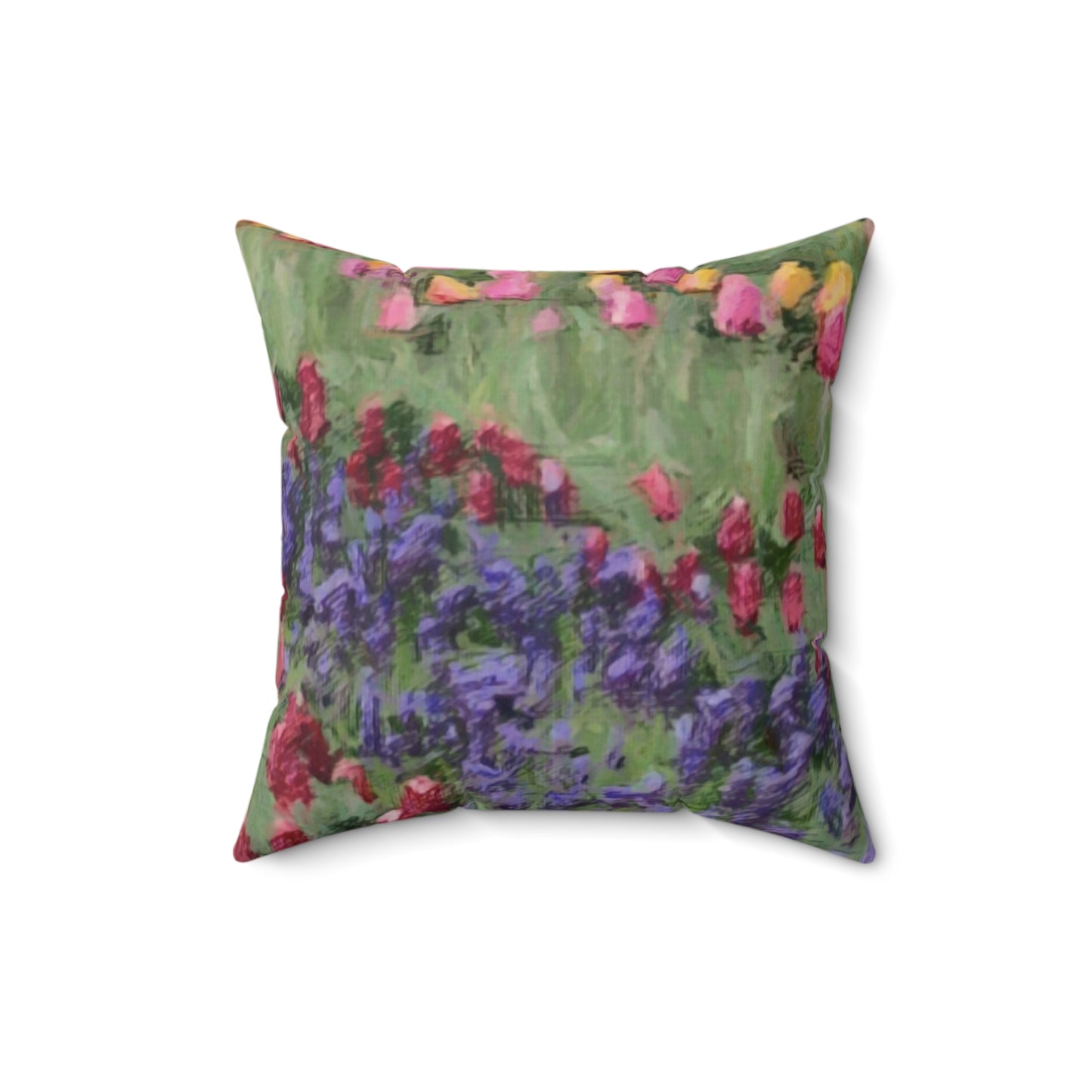 Spun Polyester Square Pillow ... Skagit Valley Tulips ... Skagit Valley, Washington ... Family Archives ... Original Works ... Circa 1980's ...