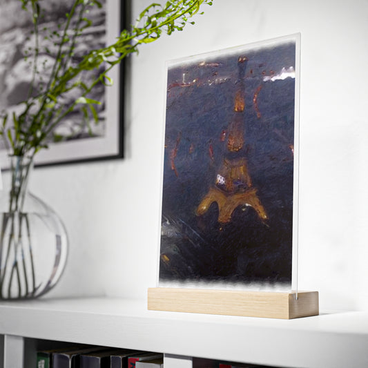 Acrylic Sign with Wooden Stand ... "Jeux Olympiques de Paris" ... Paris_2024 ... 'Cérémonies d'ouverture' ... Juliet 2024 ... Original Works ...