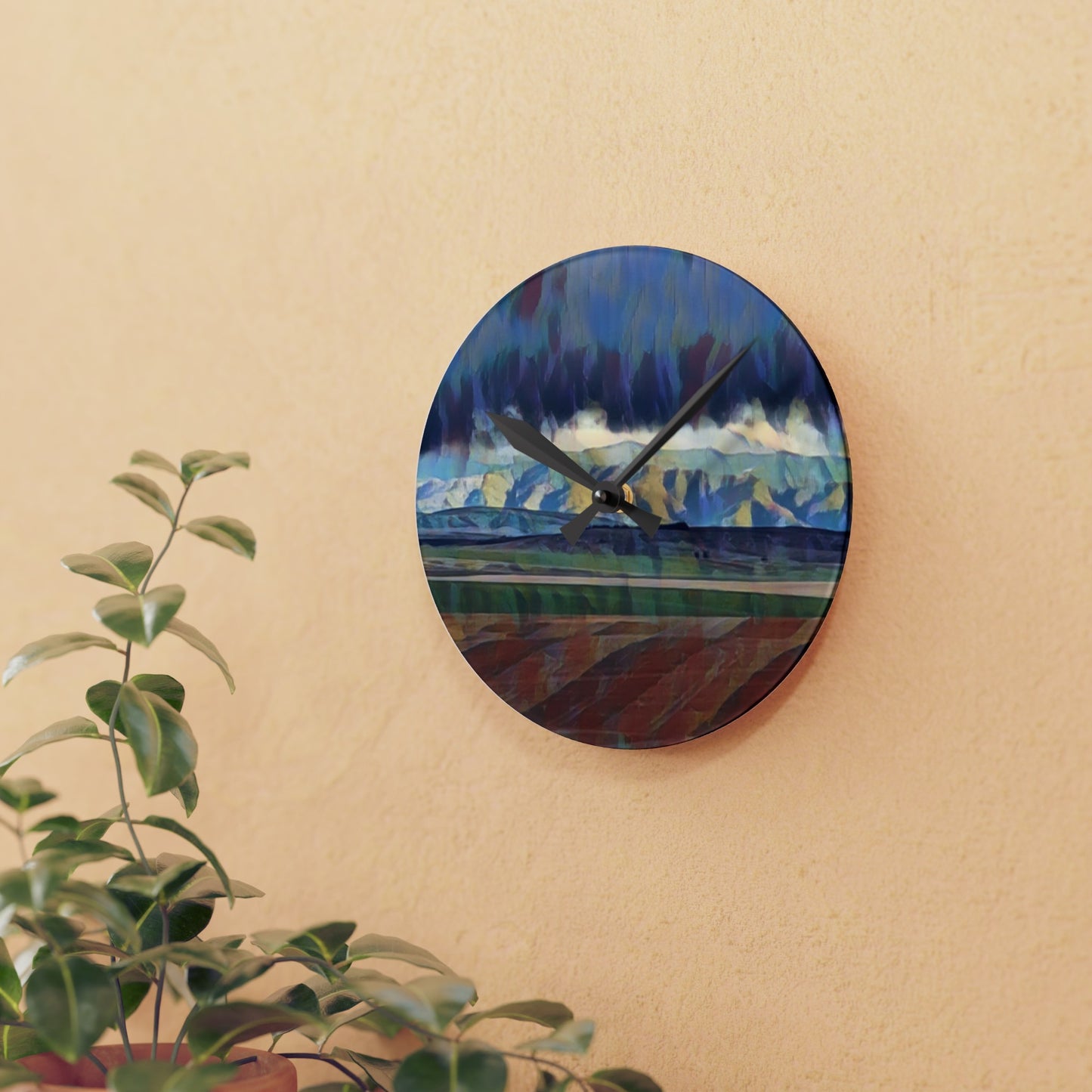 Acrylic Wall Clock ... On-The-Prairie .. "The Storm Is Brewing" ... Central Idaho: November 2023 ... Original Works  ...