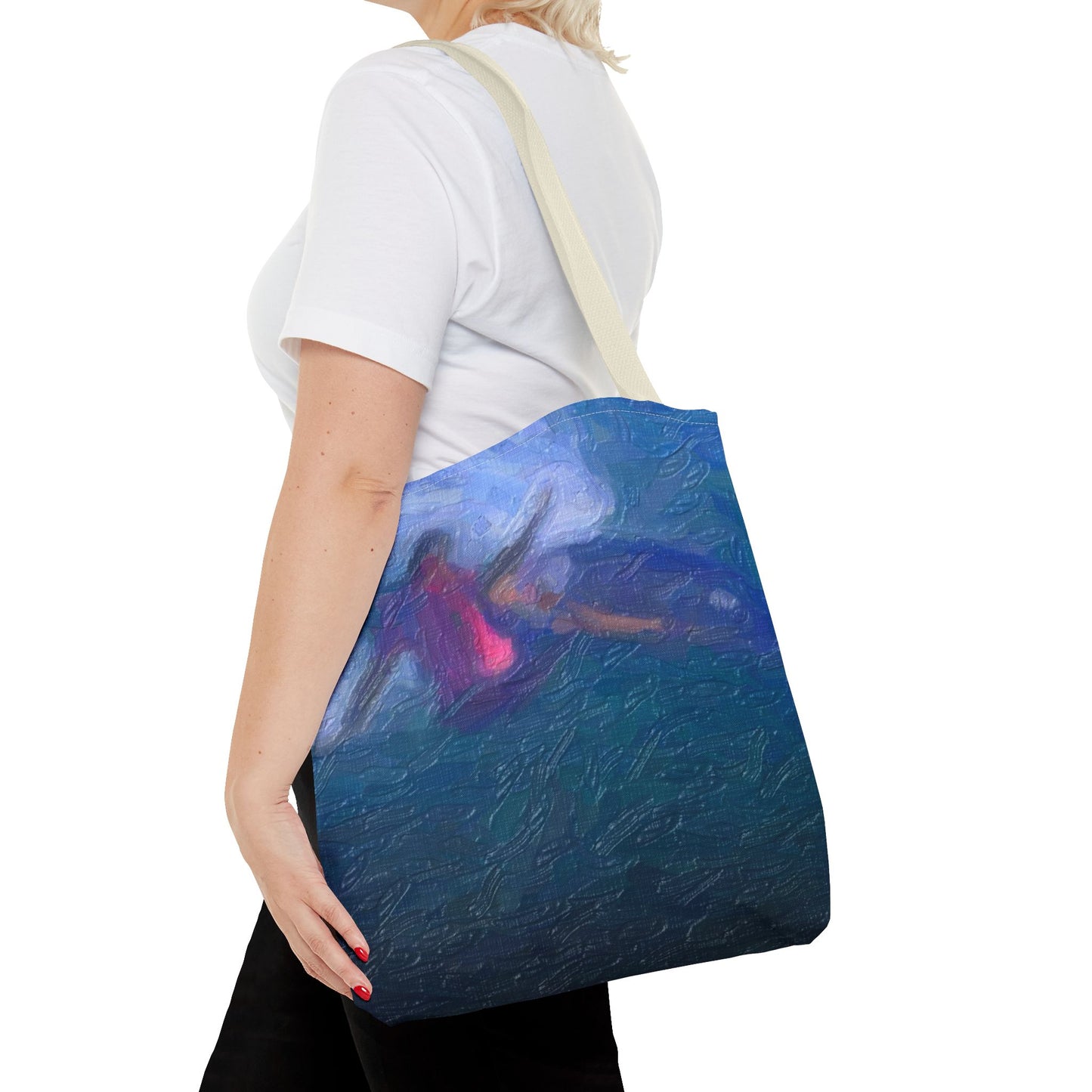 Tote Bag (AOP) ... Paris_2024_Surfing Competition-Tahiti_French-Polynesia .... 'Gabriel Medina World Campion Drops-In' ... Original Works ...