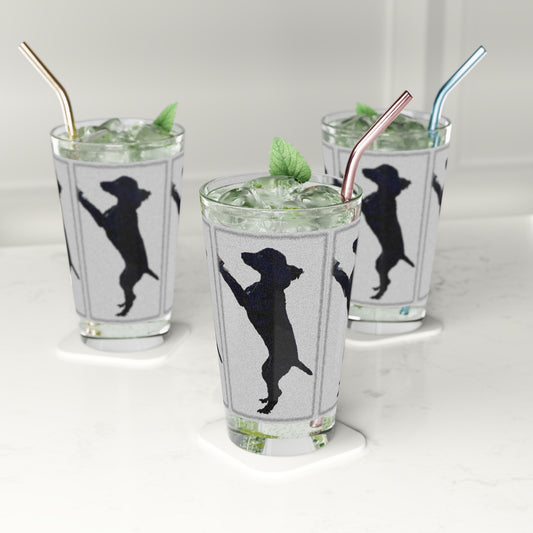 Pint Glass, 16oz ... Jett Stenzel ... "Having Fun With Dad & Friends" ... Rhett Creek, Idaho ... Spring 2023 ... Original Works ...