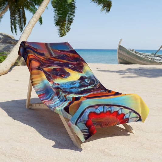 Beach Towel ... Ozzy-Hippensteel ... "Don't Cry Now ... Dry-Your-Eyes ... On-The-Wind". Original Works. May 2023.
