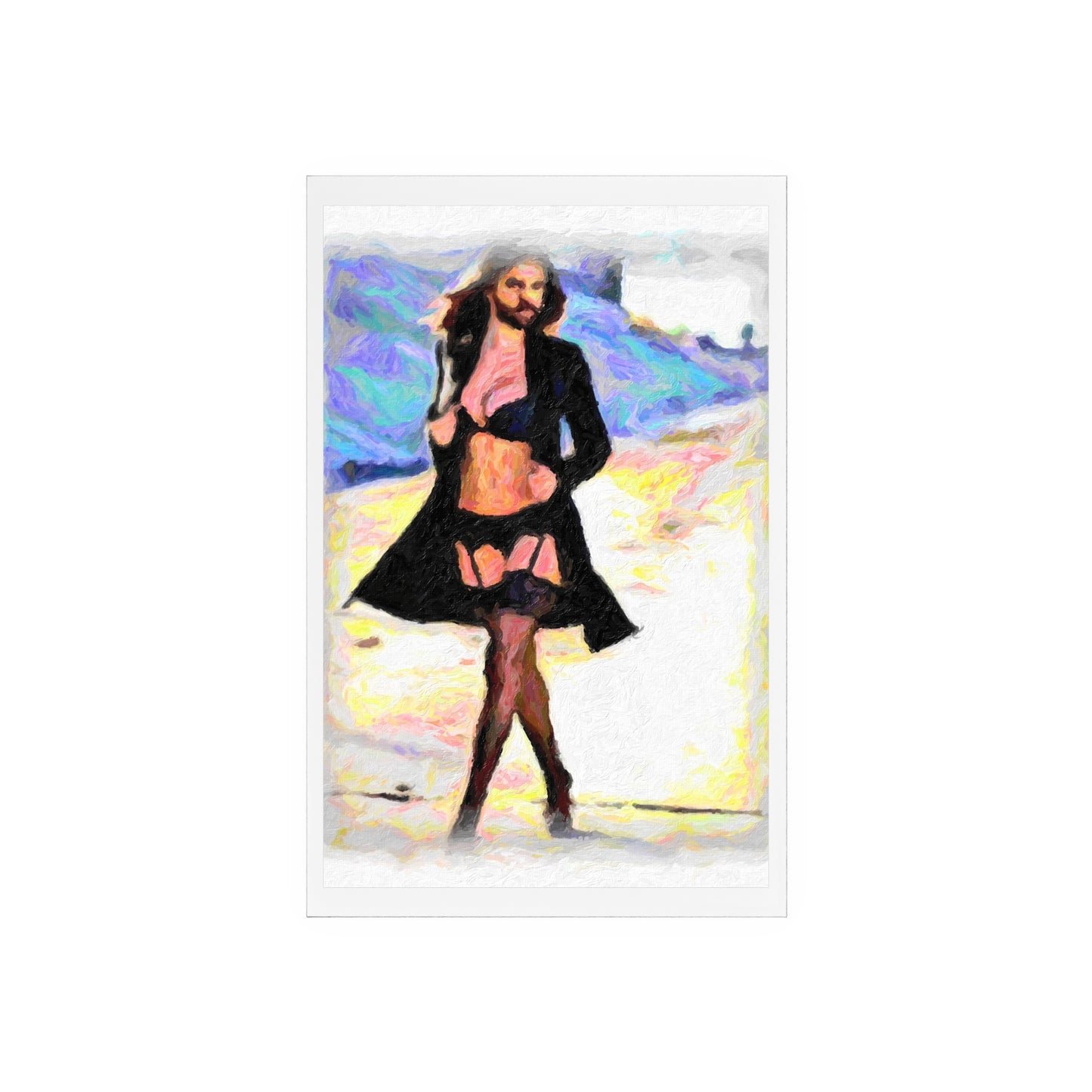 Acrylic Sign with Wooden Stand ... The Low Spark of High_HEELED_Boys ... 'Garterbelt & Bra Inclusive!' ... Original Works ...