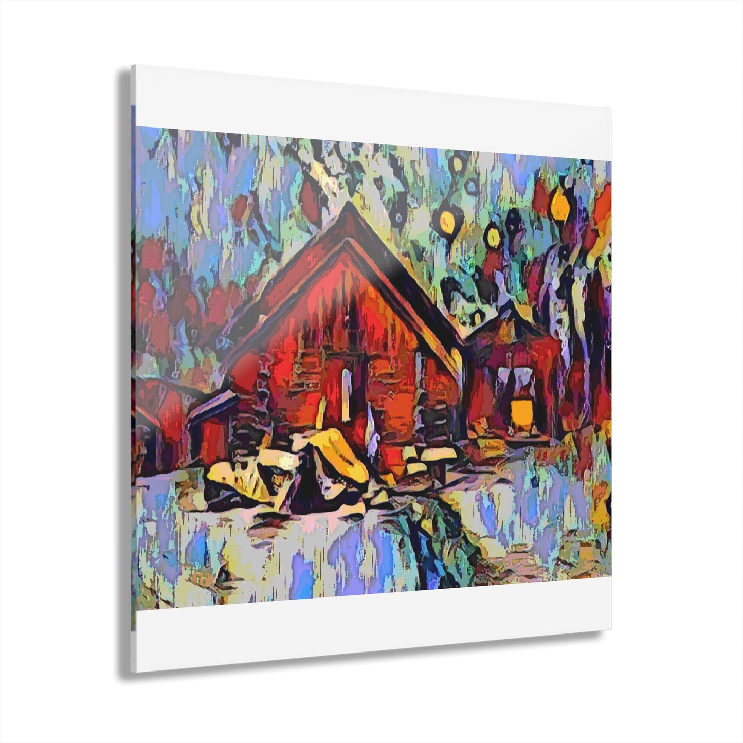 Acrylic Prints (French Cleat Hanging) ... A Very Abstract "Mountain Winter Scene" ... Original Works. Copyright Phot's Photo_LODA: Les Objets D'Art. December 2023 ...