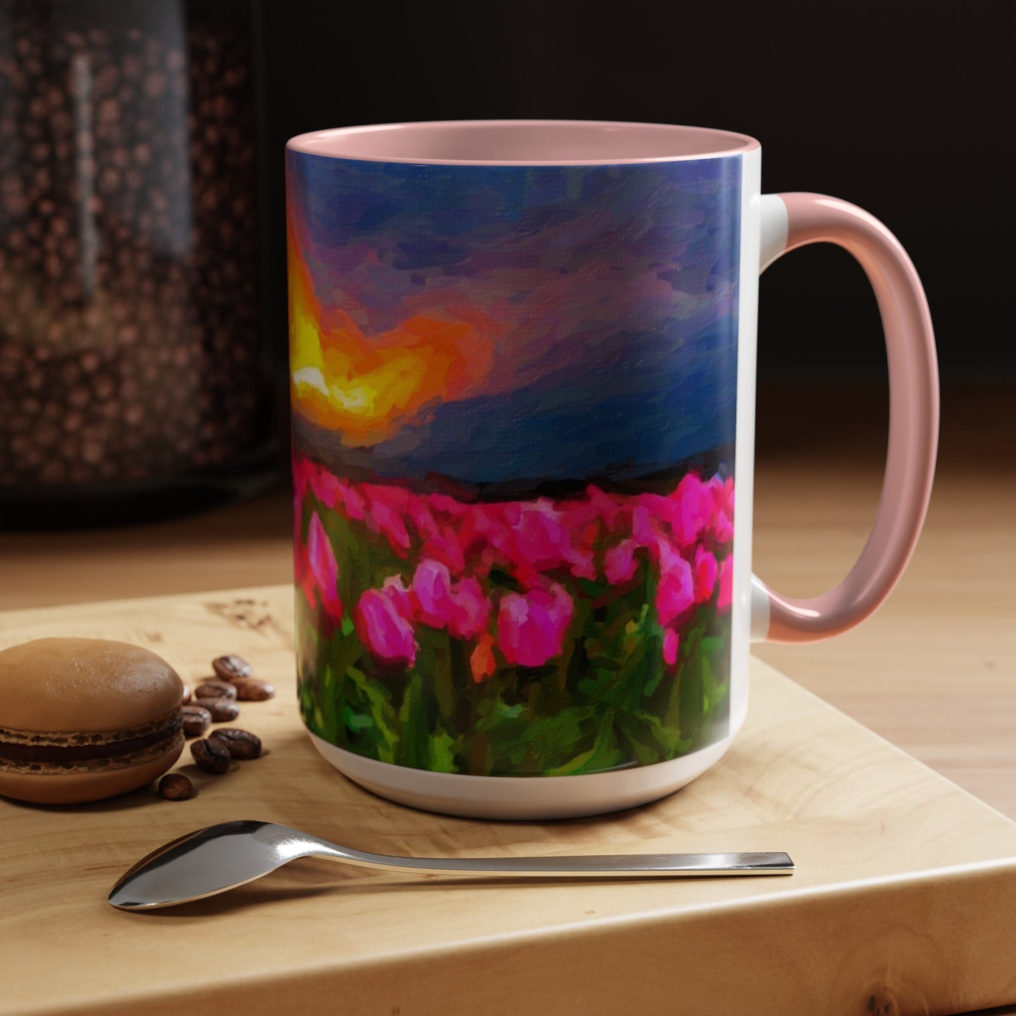 Accent Coffee Mug (11, 15oz) ... Skagit Valley Tulips ... Skagit Valley, Washington ... Family Archives ... Original Works ... Circa 1980's ...