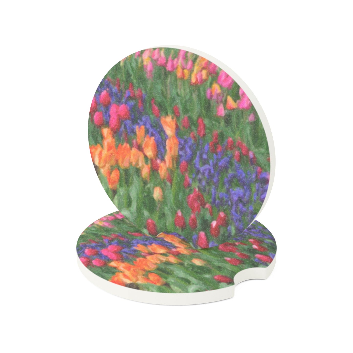 Soapstone Car Coaster ... Skagit Valley Tulips ... Skagit Valley, Washington ... Family Archives ... Original Works ... Circa 1980's ...
