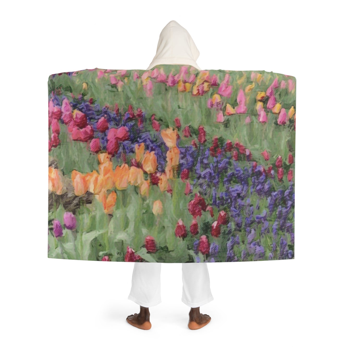 Hooded Sherpa Fleece Blanket ... Skagit Valley Tulips ... Skagit Valley, Washington ... Family Archives ... Original Works ... Circa 1980's ...