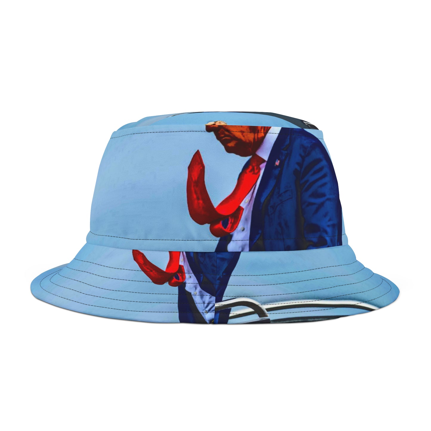 Bucket Hat (AOP) ... For All Trump Supporters & 'Trumpsters' ... "Goin' Where The Wind Don't Blow So Strange" ... Love That Tie-Flight! ... Original Works ...