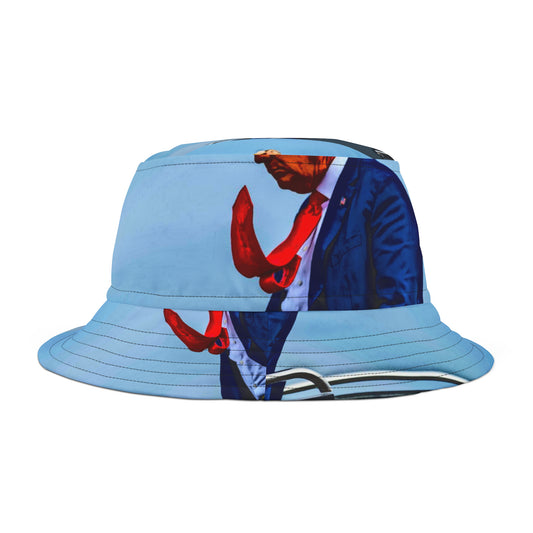 Bucket Hat (AOP) ... For All Trump Supporters & 'Trumpsters' ... "Goin' Where The Wind Don't Blow So Strange" ... Love That Tie-Flight! ... Original Works ...