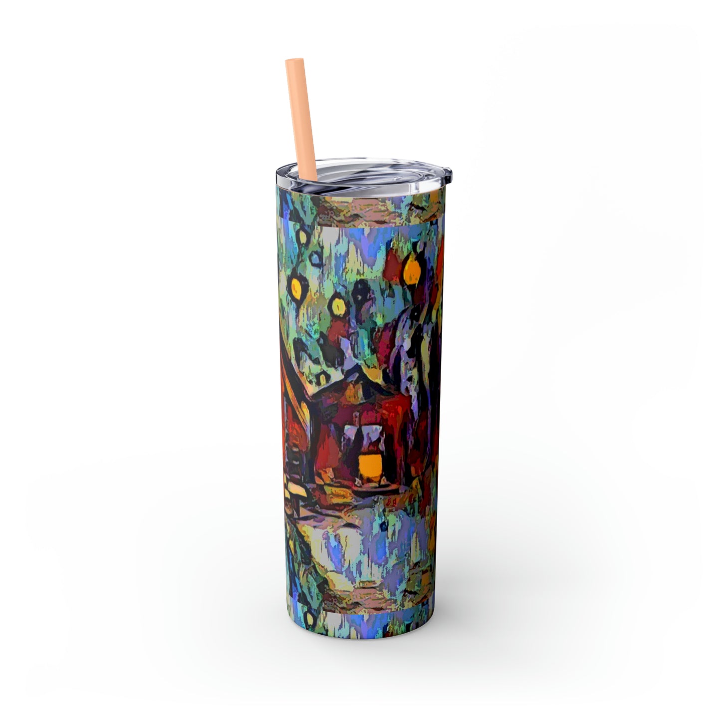 Skinny Tumbler with Straw, 20oz ... A Very Abstract "Mountain Winter Scene" ... Original Works. Copyright Phot's Photo_LODA: Les Objets D'Art. December 2023 ...