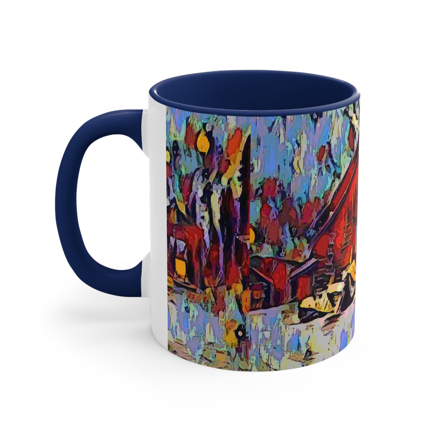 Accent Coffee Mug, 11oz ... A Very Abstract "Mountain Winter Scene" ... Original Works. Copyright Phot's Photo_LODA: Les Objets D'Art. December 2023 ...