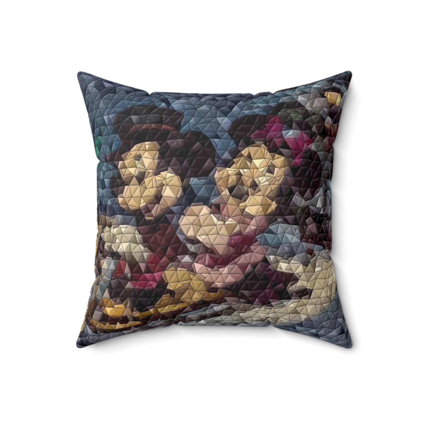 Spun Polyester Square Pillow ... Mickey_N_Minnie Mouse & Pluto ... "A Winter Sleigh Ride" ... Original Works. Winter 2023 ...