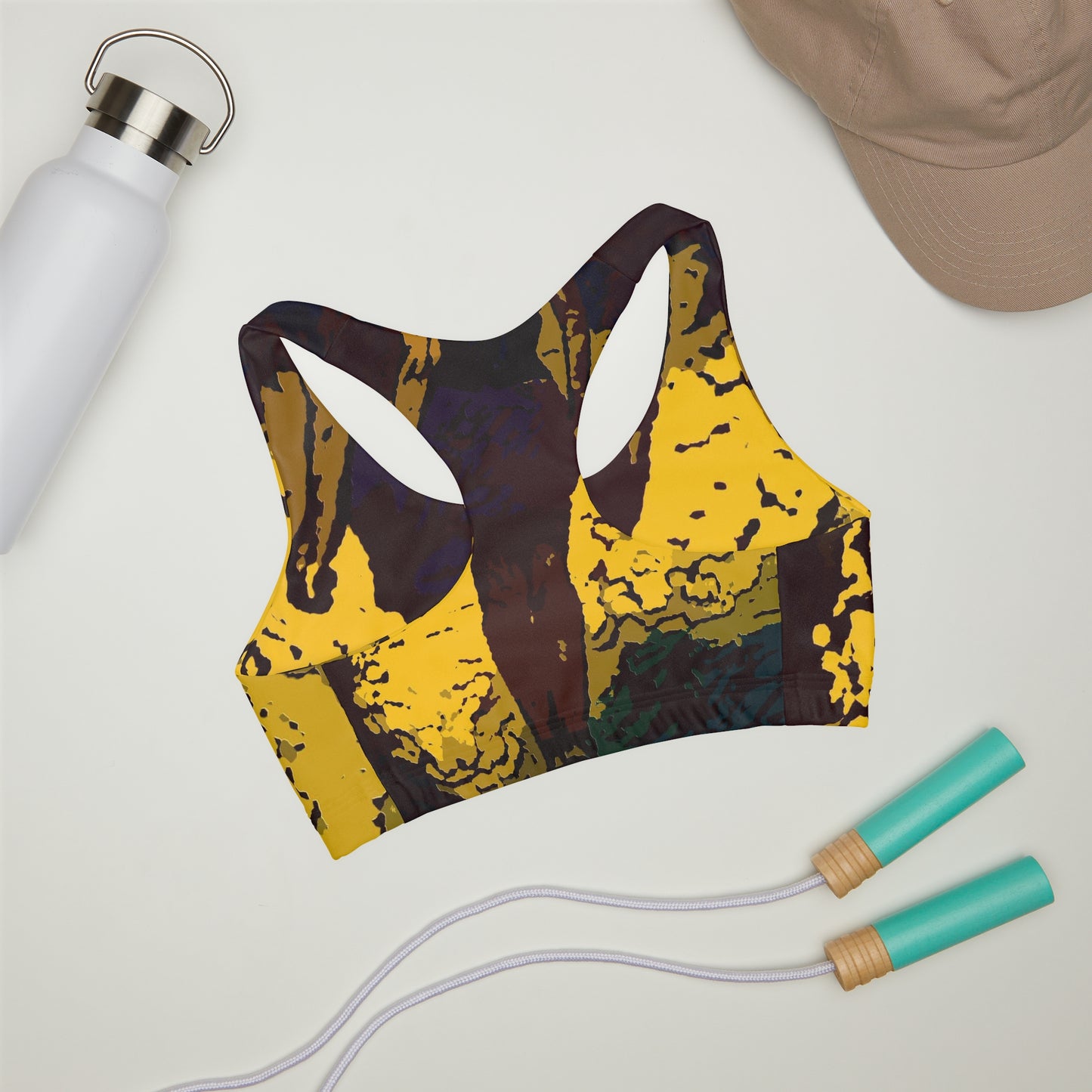 Girls' Double Lined Seamless Sports Bra (AOP) ...  I'll Walk 'A-Hundred-Miles' In Stilettos ... Original Works ... June 2023. Central Idaho, USA ...