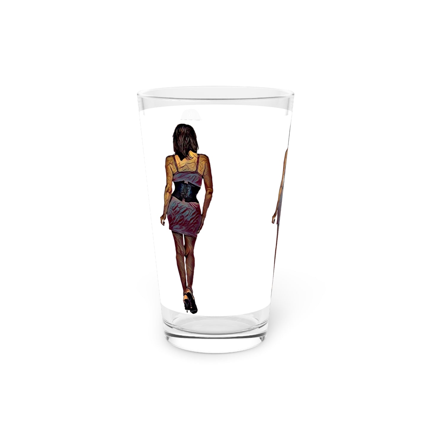 Pint Glass, 16oz ...  I'll Walk 'A-Hundred-Miles' In Stilettos ... Original Works ... June 2023. Central Idaho, USA ...