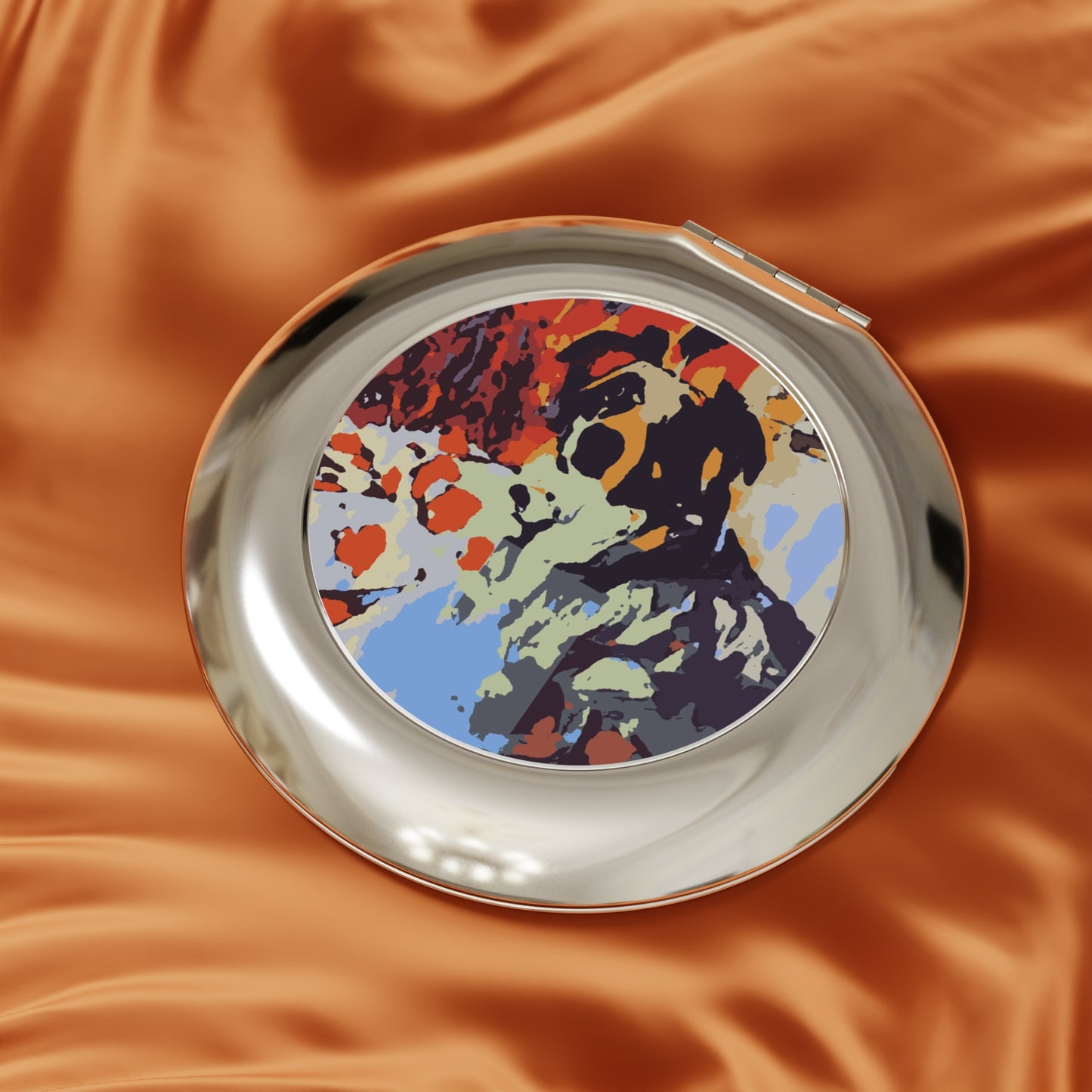 Compact Travel Mirror ... Ozzy-Hippensteel ... "Don't Cry Now ... Dry-Your-Eyes ... On-The-Wind". Original Works. May 2023.