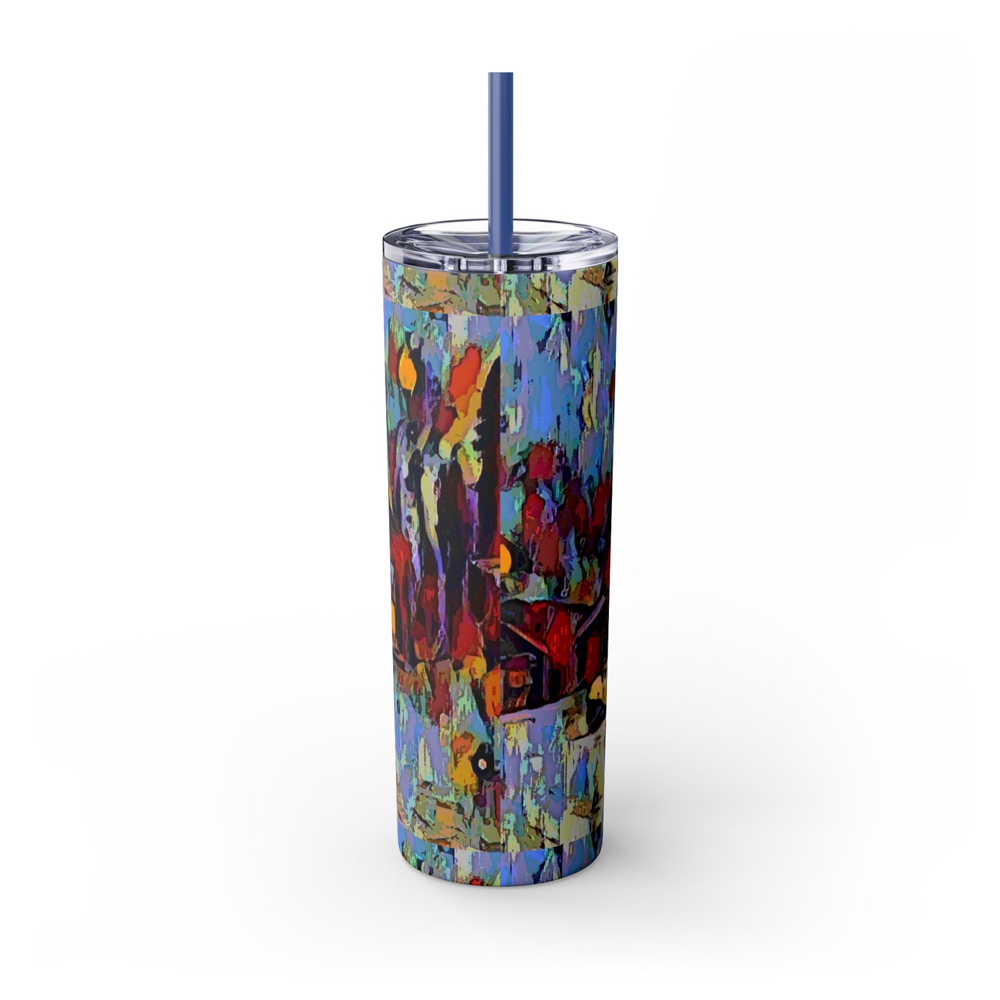 Skinny Tumbler with Straw, 20oz ... A Very Abstract "Mountain Winter Scene" ... Original Works. Copyright Phot's Photo_LODA: Les Objets D'Art. December 2023 ...