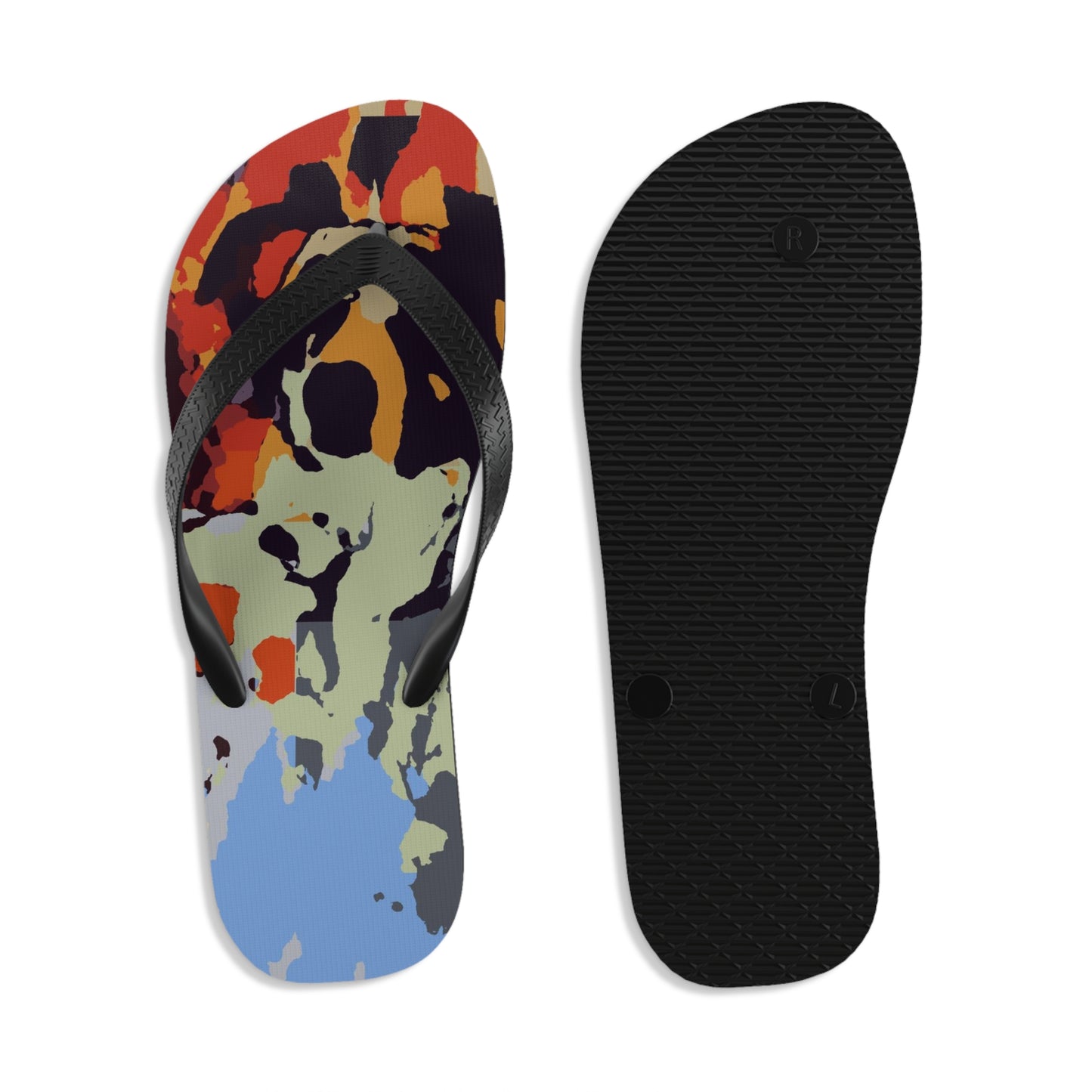 Unisex Flip-Flops ... Ozzie-Hippensteel ... "Don't Cry Now ... Dry-Your_Eyes ... On The Wind". Oriignal Works. May 2023.