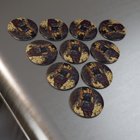 Button Magnet, Round (1 & 10 pcs) ... I'll Walk 'A-Hundred-Miles' In Stilettos ... Original Works ... June 2023. Central Idaho, USA ...