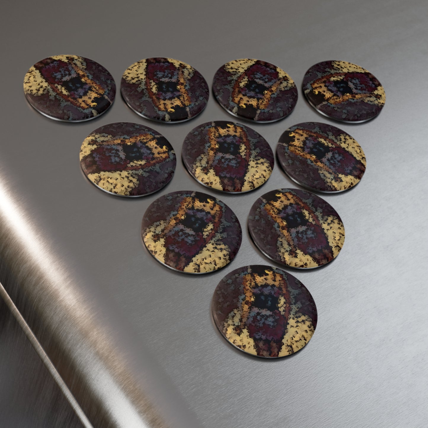 Button Magnet, Round (1 & 10 pcs) ... I'll Walk 'A-Hundred-Miles' In Stilettos ... Original Works ... June 2023. Central Idaho, USA ...