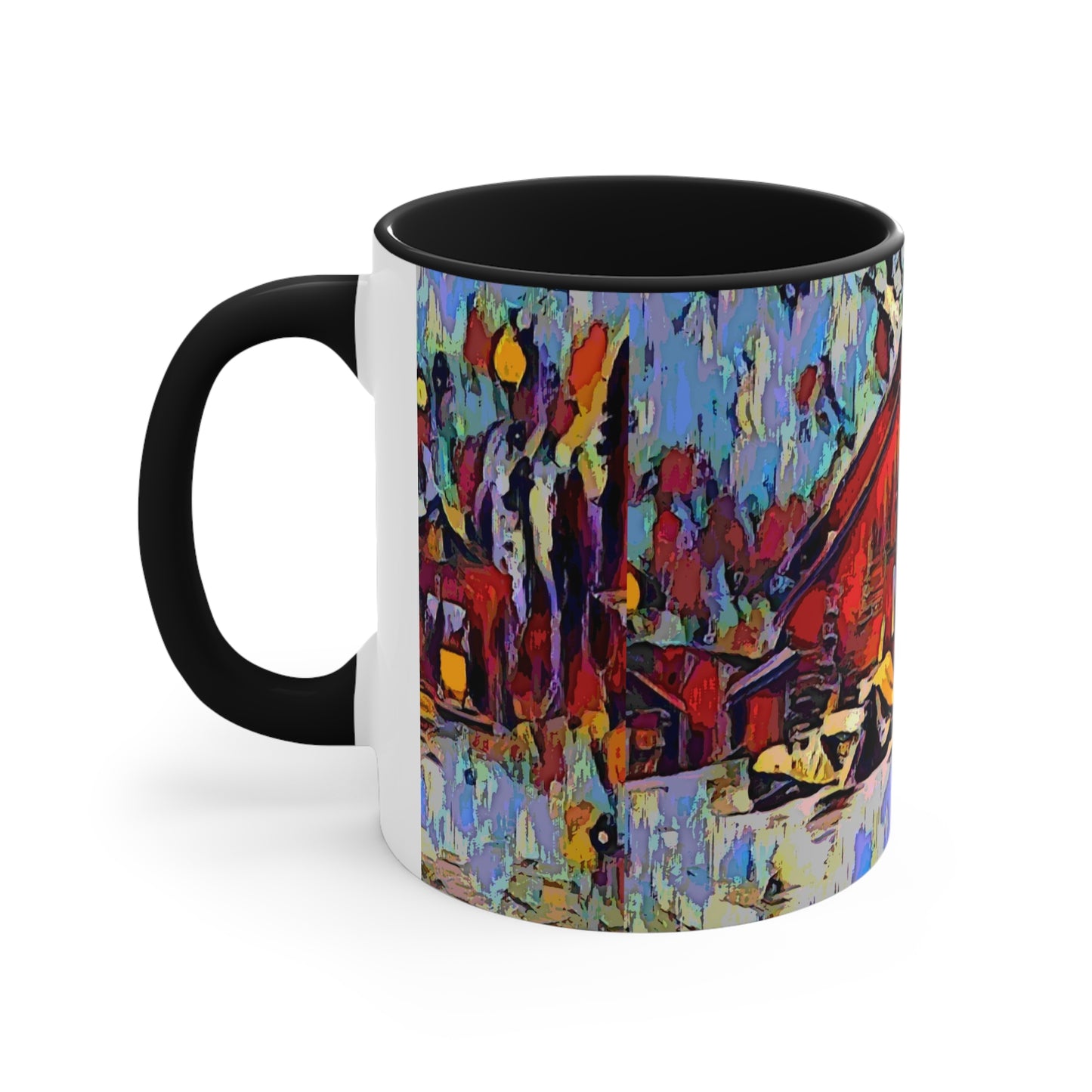 Accent Coffee Mug, 11oz ... A Very Abstract "Mountain Winter Scene" ... Original Works. Copyright Phot's Photo_LODA: Les Objets D'Art. December 2023 ...