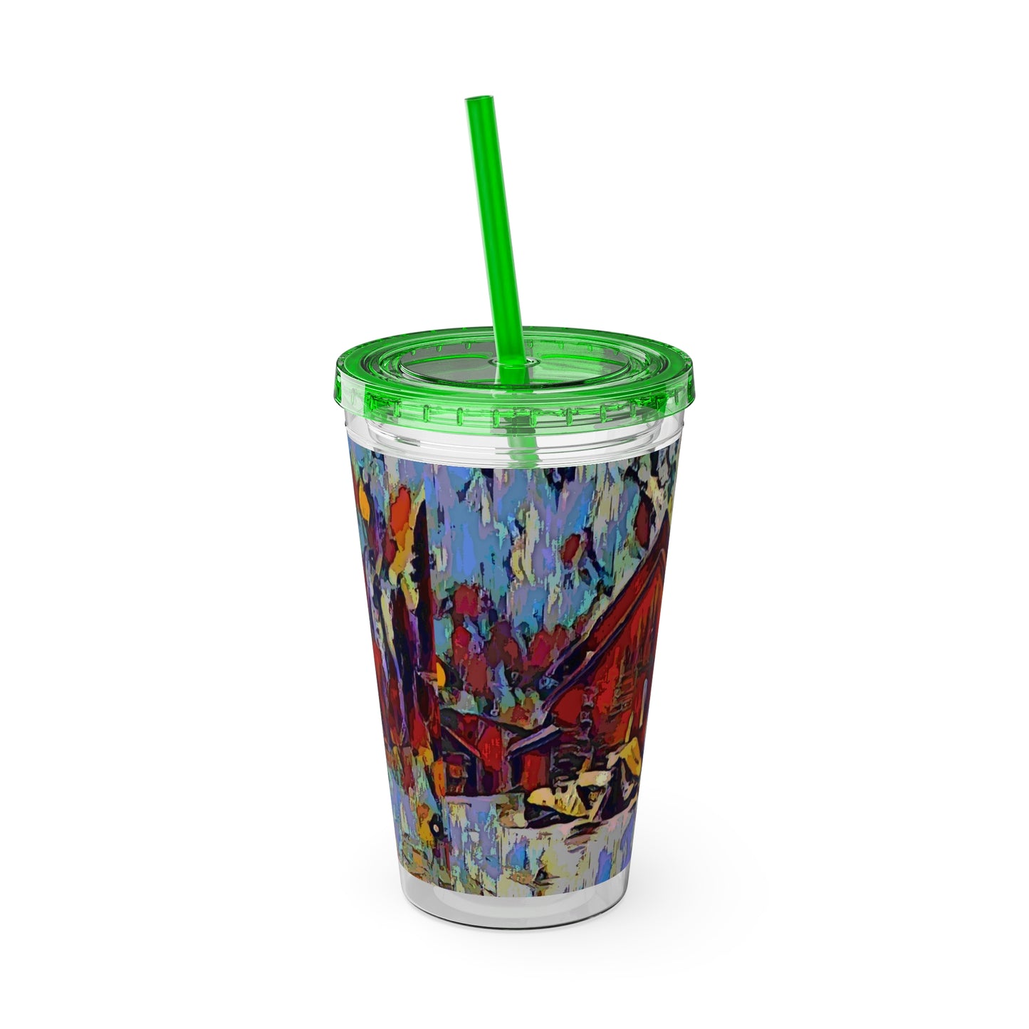 Sunsplash Tumbler with Straw, 16oz ... A Very Abstract "Mountain Winter Scene" ... Original Works. Copyright Phot's Photo_LODA: Les Objets D'Art. December 2023 ...