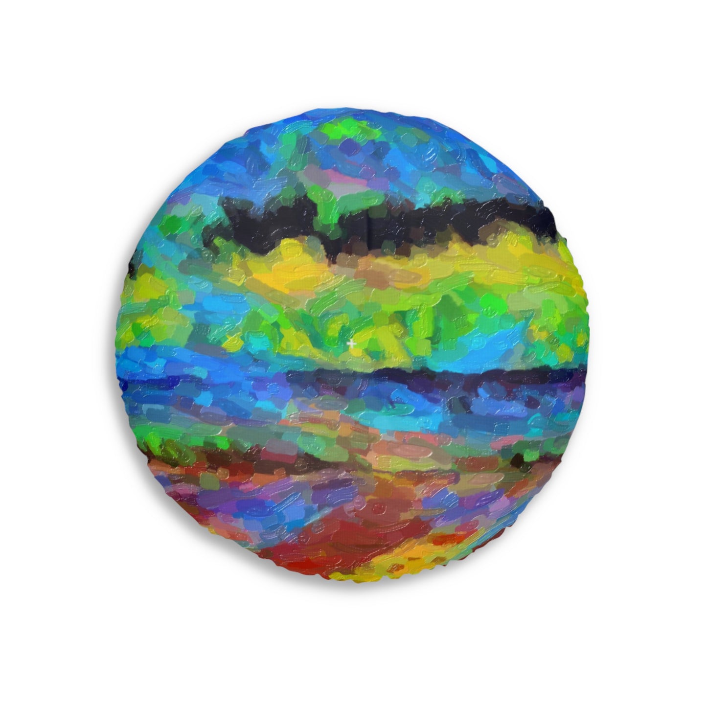 Tufted Floor Pillow, Round ... On-The-Prairie .. "The Storm Is Brewing" ... Central Idaho: November 2023 ... Original Works  ...