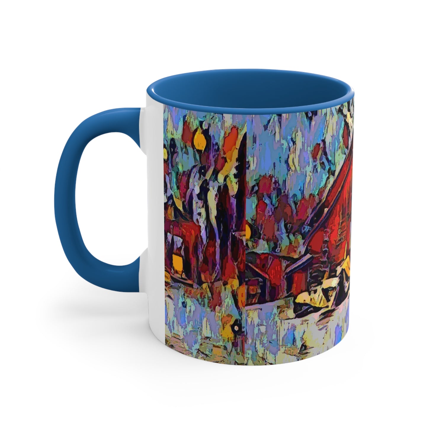 Accent Coffee Mug, 11oz ... A Very Abstract "Mountain Winter Scene" ... Original Works. Copyright Phot's Photo_LODA: Les Objets D'Art. December 2023 ...