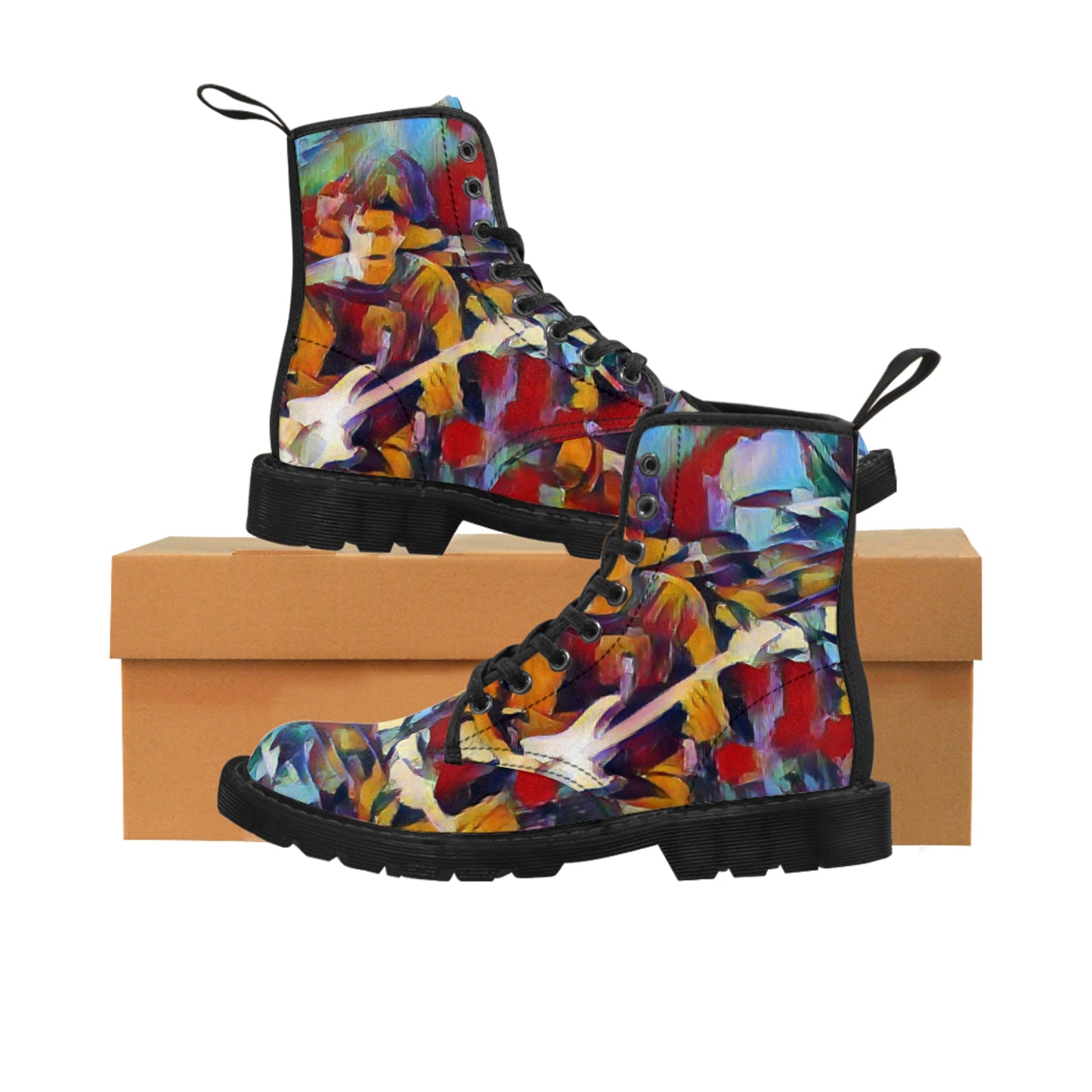 Men's Canvas Boots ... "Them-Mean-Old-BOOTIN'-Blues" ... (Walkin'-Blues) ... Dead & Company Summer-Tour-2023 ... The Final Dose ... Original Works ...