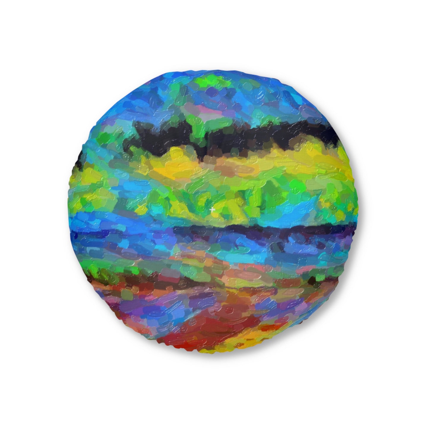 Tufted Floor Pillow, Round ... On-The-Prairie .. "The Storm Is Brewing" ... Central Idaho: November 2023 ... Original Works  ...