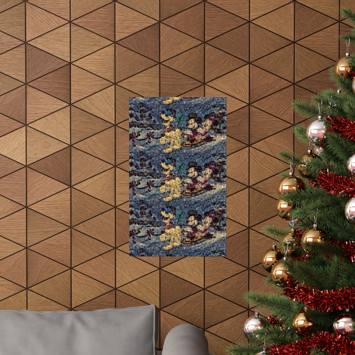 Matte Vertical Posters ... Mickey_N_Minnie Mouse & Pluto ... "A Winter Sleigh Ride" ... Original Works. Winter 2023 ...