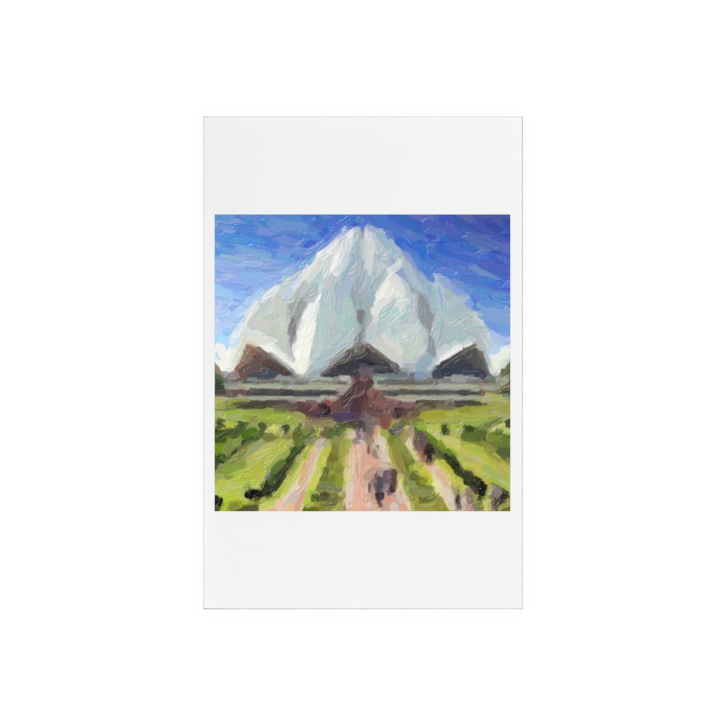 Acrylic Sign with Wooden Stand ... Bahai'i-House-Of-Worship ... "New Delhi's World-Famous Lotus Temple" ... Original Works ... Delhi, India: Circa 2003-2007 ...