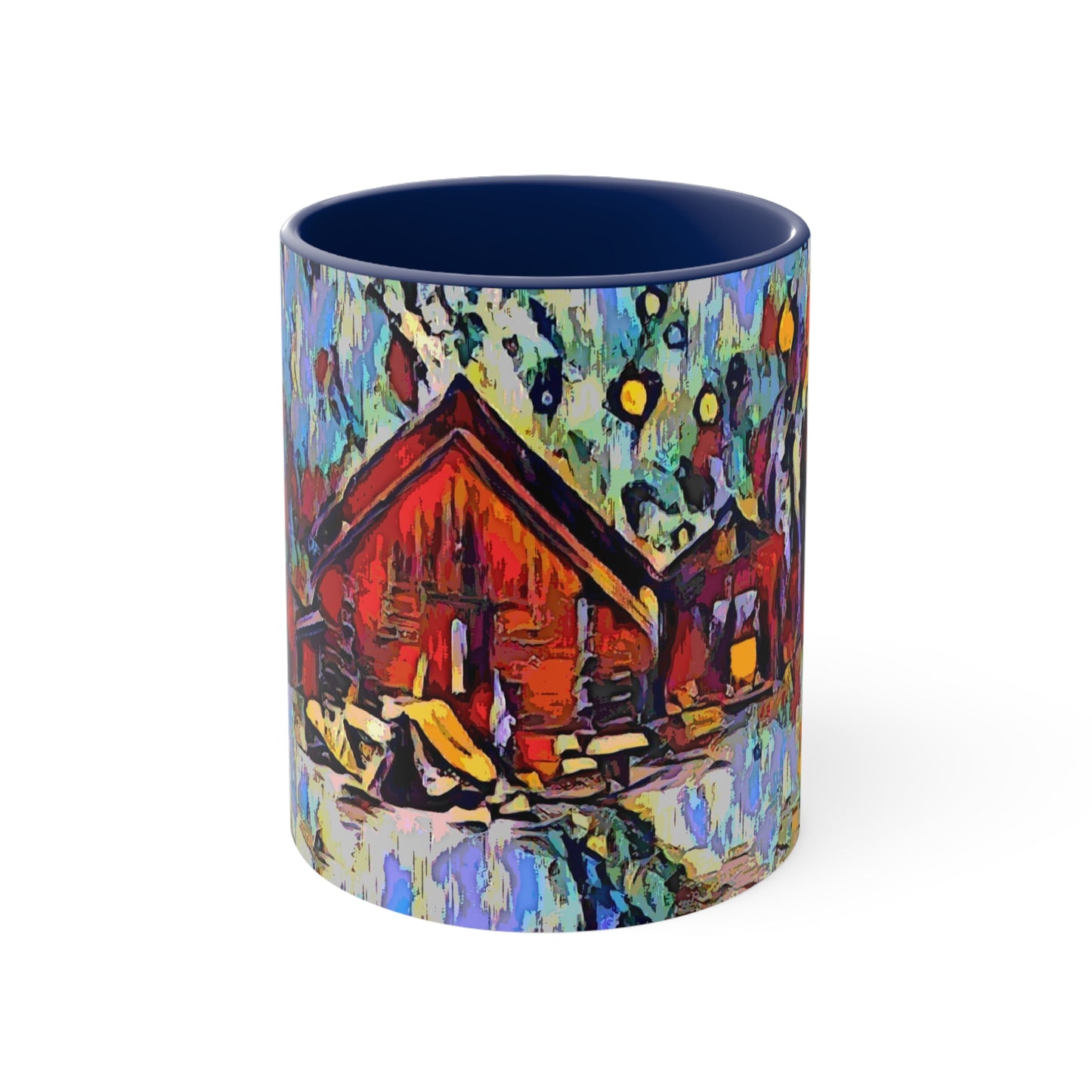 Accent Coffee Mug, 11oz ... A Very Abstract "Mountain Winter Scene" ... Original Works. Copyright Phot's Photo_LODA: Les Objets D'Art. December 2023 ...