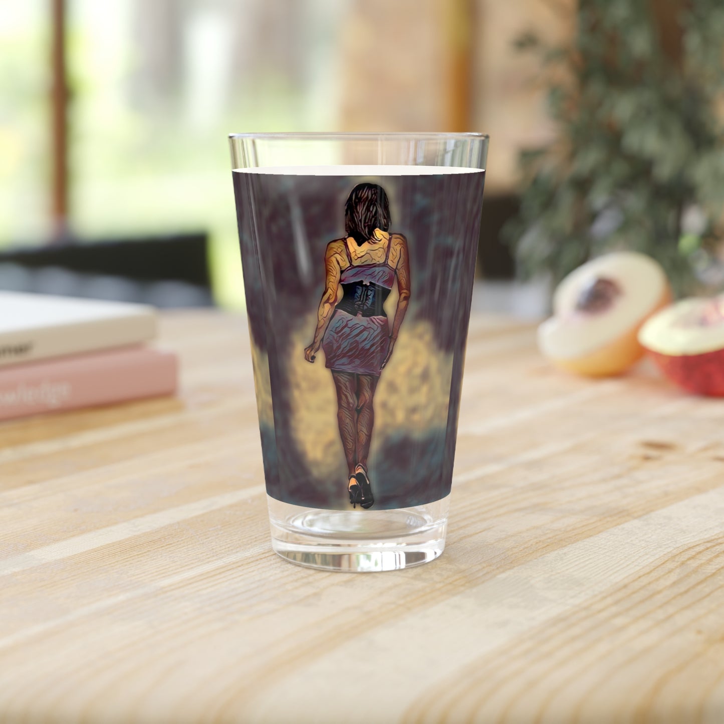 Pint Glass, 16oz ... I'll Walk 'A-Hundred-Miles' In Stilettos ... Original Works ... June 2023. Central Idaho, USA ...