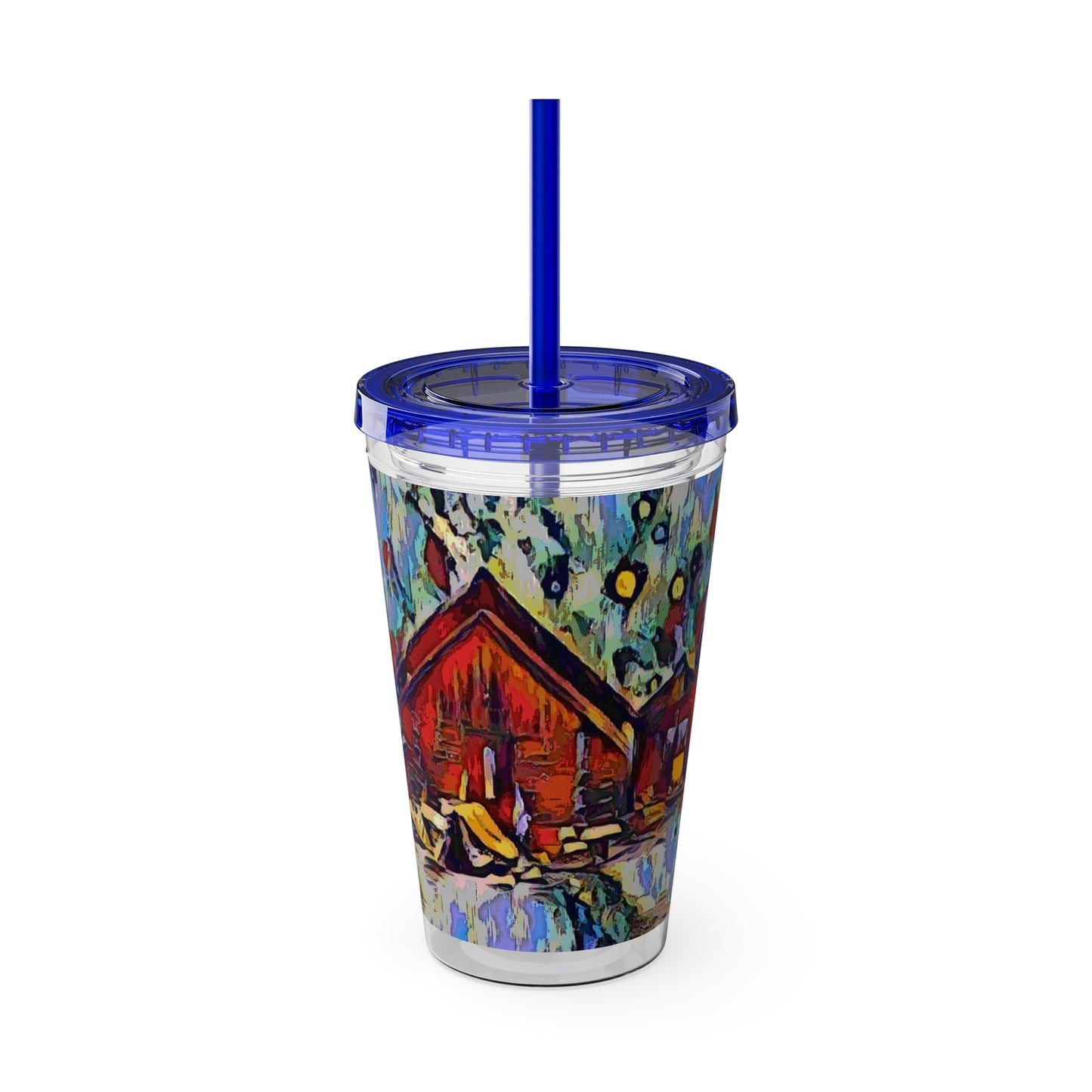 Sunsplash Tumbler with Straw, 16oz ... A Very Abstract "Mountain Winter Scene" ... Original Works. Copyright Phot's Photo_LODA: Les Objets D'Art. December 2023 ...