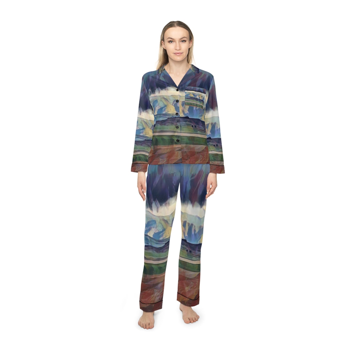 Women's Satin Pajamas (AOP) ... On-The-Prairie .. "The Storm Is Brewing" ... Central Idaho: November 2023 ... Original Works ...