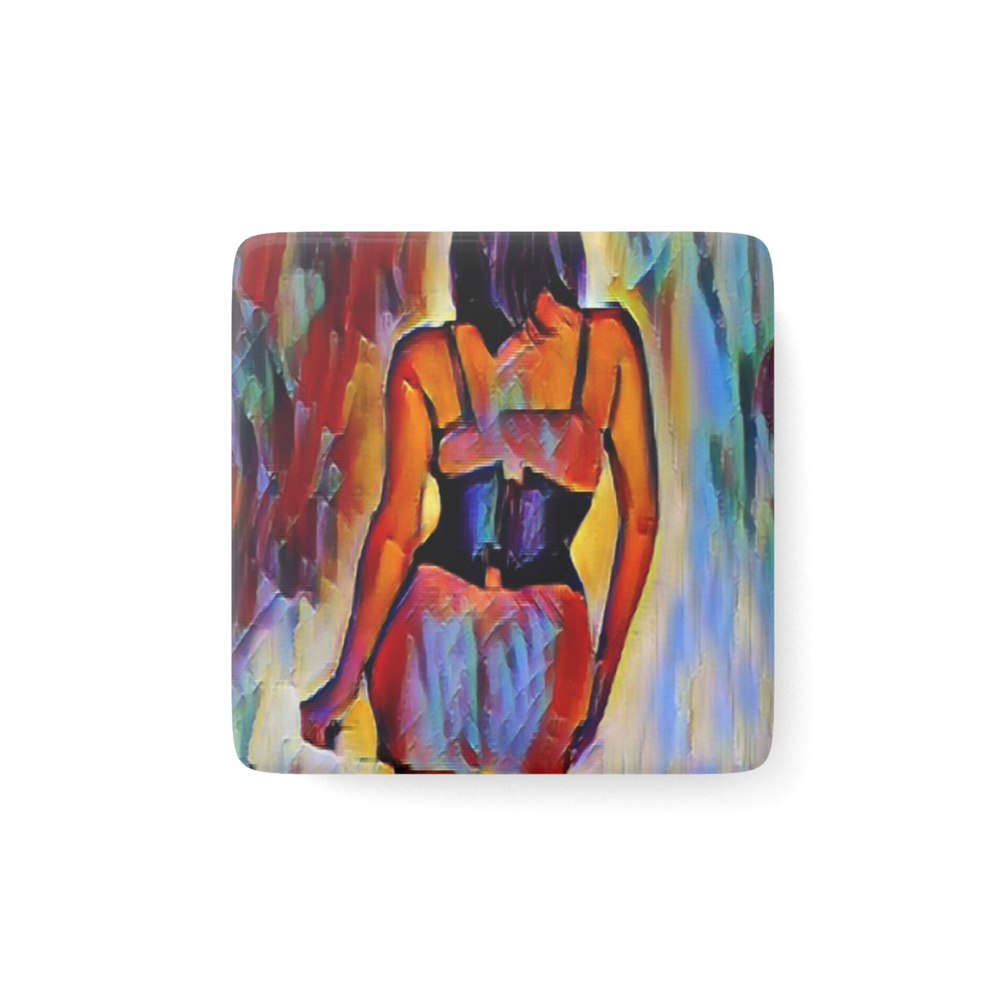 Porcelain Magnet, Square ... I'll Walk 'A-Hundred-Miles' In Stilettos ... Original Works ... June 2023. Central Idaho, USA ...