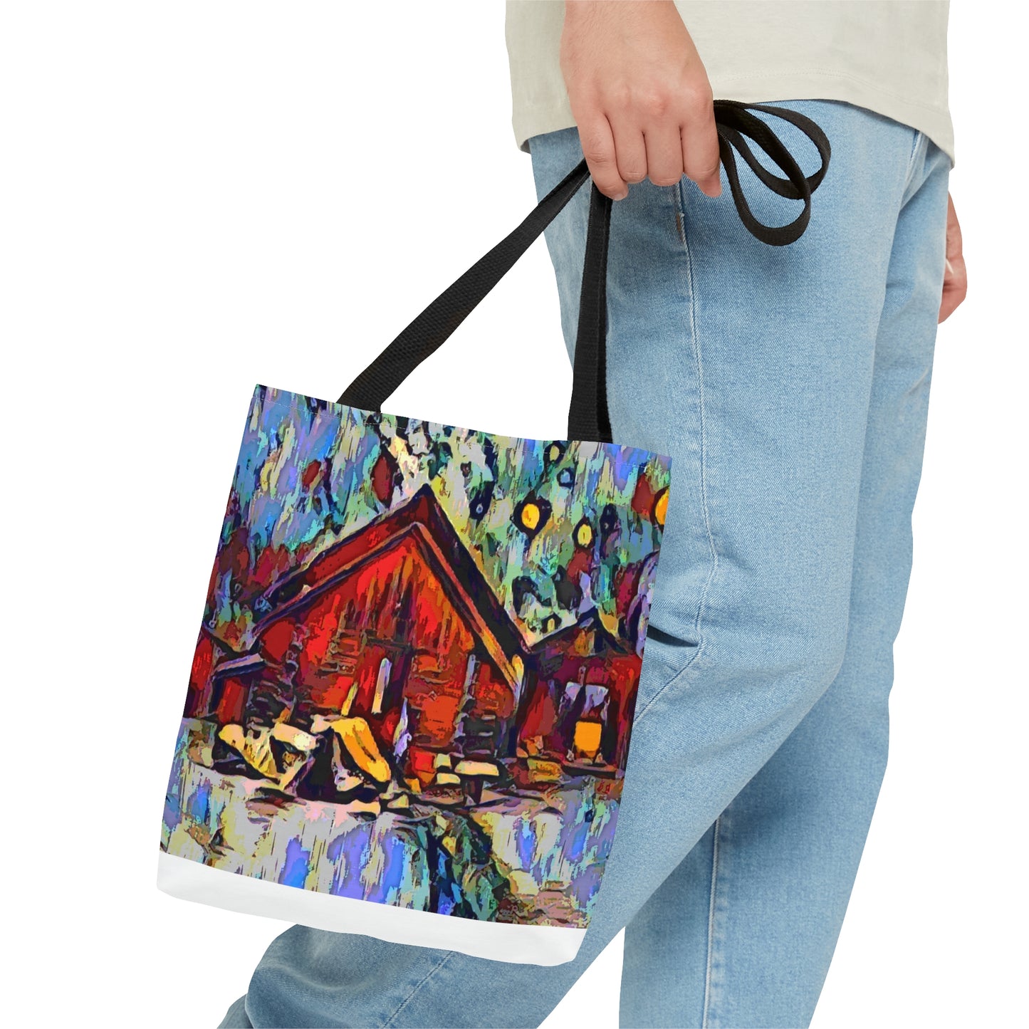 Tote Bag (AOP) ... A Very Abstract "Mountain Winter Scene" ... Original Works. Copyright Phot's Photo_LODA: Les Objets D'Art. December 2023 ...