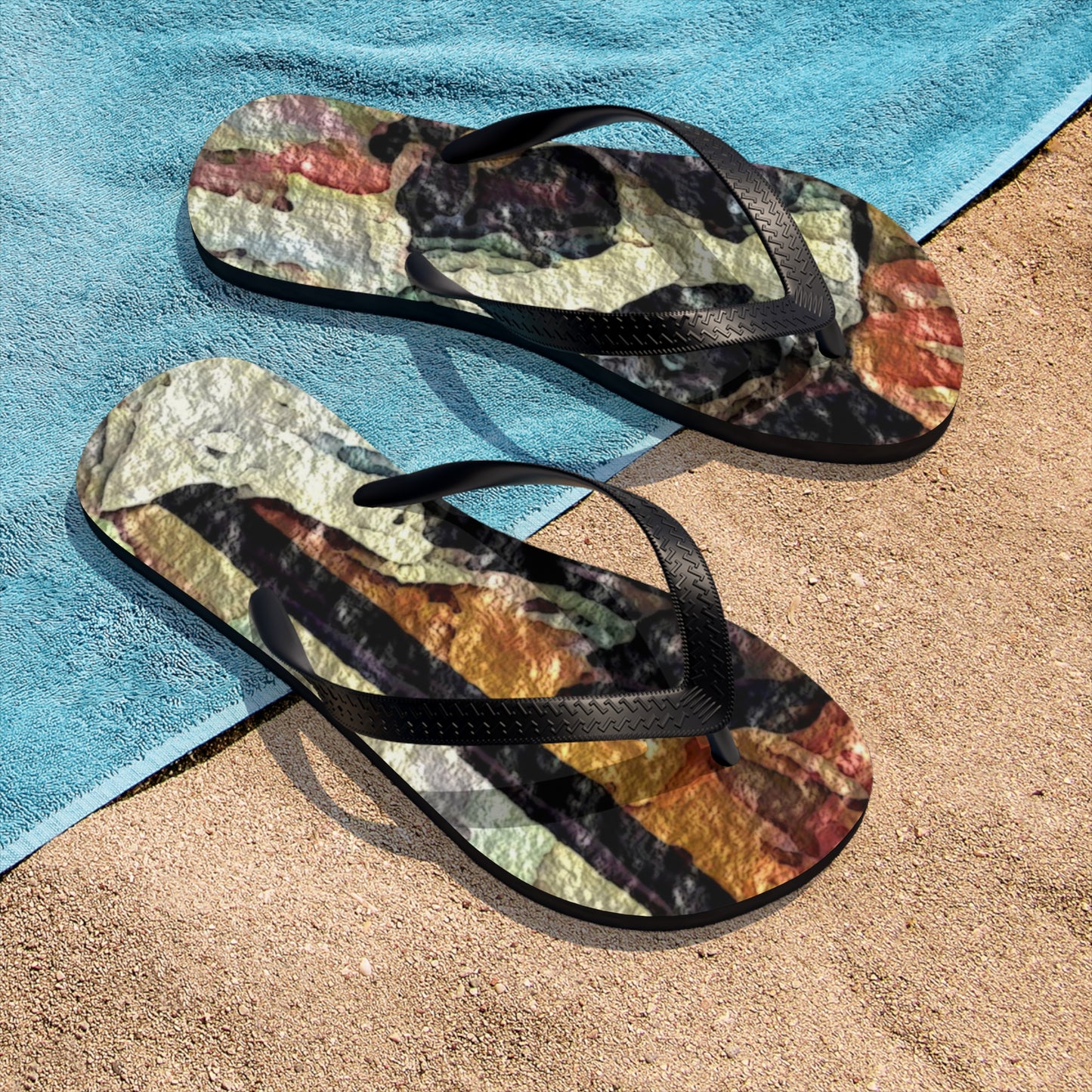 Unisex Flip-Flops ... Ozzy-Hippensteel ... "Don't Cry Now ... Dry-Your_Eyes ... On The Wind". Oriignal Works. May 2023.