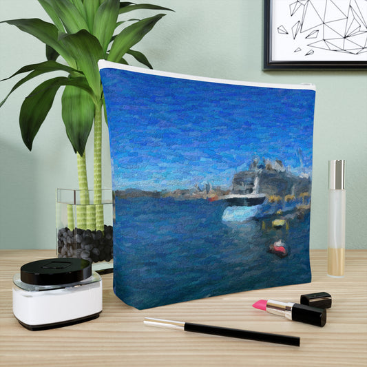 Cotton Cosmetic Bag ... Into Vancouver Harbor We Arrive: Celebrity Edge-Cruise ... Vancouver, British Columbia ... June 2024 ... Original Works