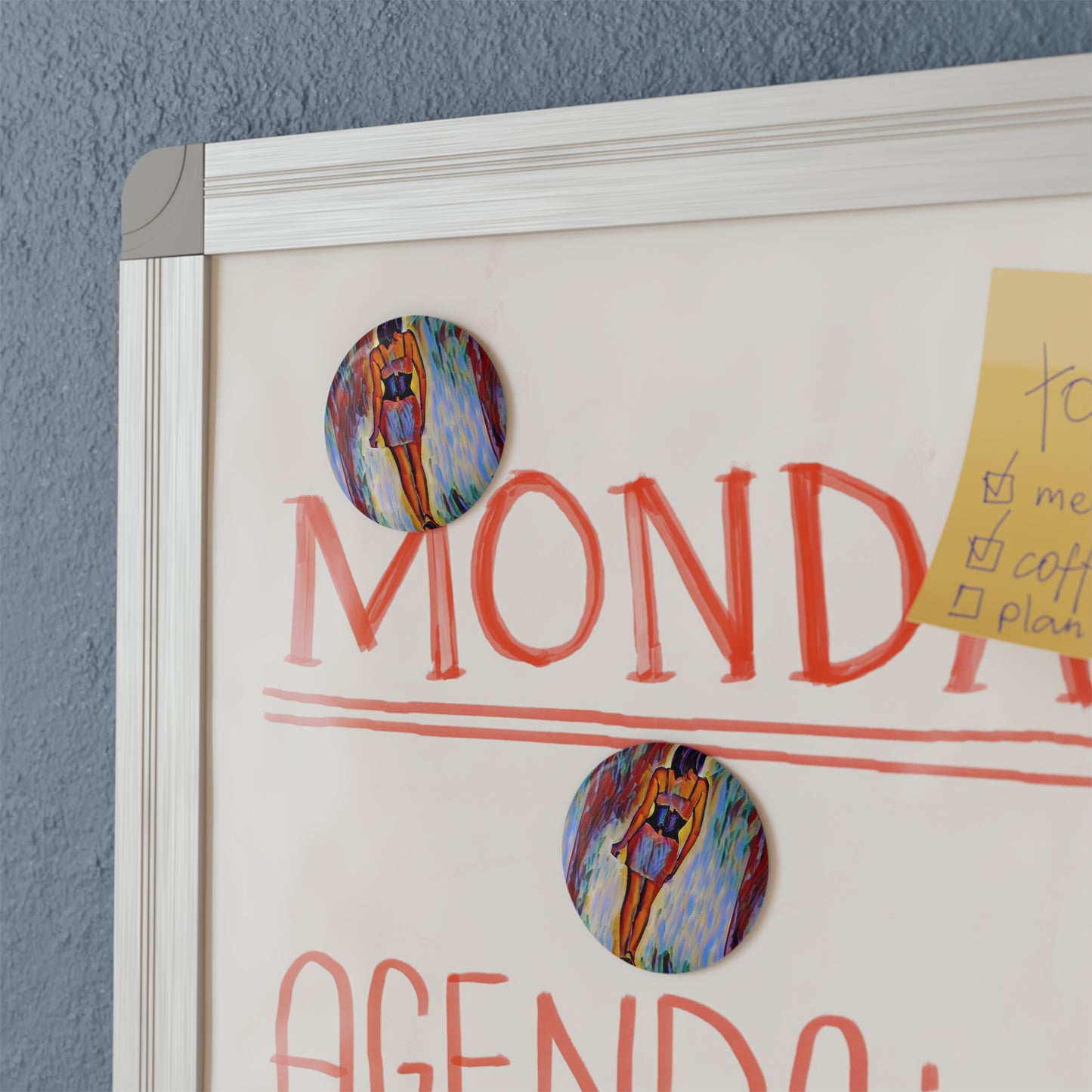 Button Magnet, Round (1 & 10 pcs) ...  I'll Walk 'A-Hundred-Miles' In Stilettos ... Original Works ... June 2023. Central Idaho, USA ...