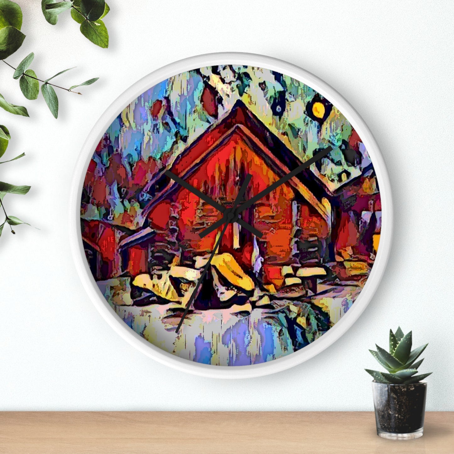 Wall Clock ... A Very Abstract "Mountain Winter Scene" ... Original Works. Copyright Phot's Photo_LODA: Les Objets D'Art. December 2023 ...